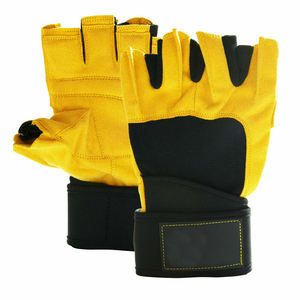 High Quality Half-Finger Leather Gym <b>Gloves</b> Lightweight Comfortable Non-Slip Non-Wrist Wrap for Weightlifting Cycling - Product Image 4