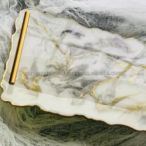 Serving Tray Serving Tray Stand Antique Resin Art Agate Stone Tray Wholesale Supplier Organized For Hotel Resorts Kitchenware