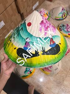 Hand Drawn Vietnam conical hat Palm <b>leaf</b> hat Non La Vietnam Vietnamese hat - Product Image 6