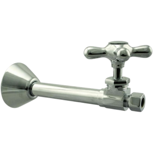 VAB0034 Robinet d'arrêt droit moderne à poignée croisée en laiton finition noire Installation à visser Écologique Utilisation salle de bain/cuisine - Product Image 1