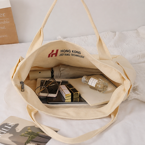 Wholesale 100% Cotton <b>Tote</b> <b>Bag</b> Large Capacity Solid Color Eco-Friendly Canvas Shopping <b>Bag</b> Environmentally Friendly - Product Image 3