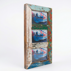 Handcrafted Creative Eco-Friendly Photo <b>Frame</b> From Reclaimed Boat Wood Original Color for <b>Wall</b> Home Decor Wholesale - Product Image 2