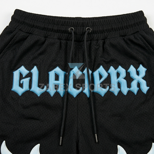 Shorts de sport en maille athlétique 100 % polyester à séchage rapide et respirant, motif flamme urbaine OEM, pour entraînement de basketball ZABEX - Product Image 5