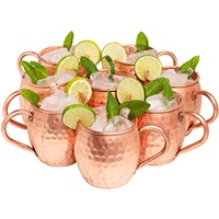 Tasses à Moscow Mule en acier inoxydable, design classique, pour boire du vin, coffret cadeau pour la rentrée scolaire, passe au lave-vaisselle