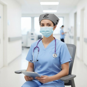 หมวกผ่าตัดผ้าฝ้ายคุณภาพสูง ปี 2027 ปรับขนาดได้ตามต้องการ สำหรับแพทย์ พยาบาล และบุคลากรทางการแพทย์ในโรงพยาบาล - Product Image 6