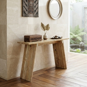 <b>Rustic</b> Solid Wood Console <b>Table</b> Narrow <b>Wooden</b> Entryway Hallway Side <b>Table</b> Natural Timber Living Room Accent Home Furniture - Product Image 3