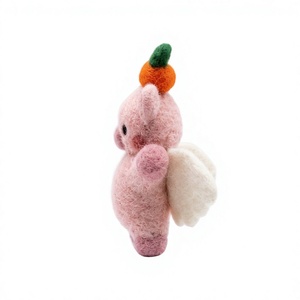 Eco-Friendly Handmade Traditional Pink <b>Pig</b> Angel Ornament Pumpkin Top Felt <b>Christmas</b> Decoration Small Animal Shape Indoor Decor - Product Image 3