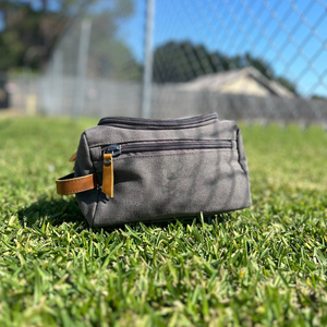 Leather Canvas <b>Toiletry</b> <b>Bag</b> Mens Travel Organizer Waterproof Cosmetic Dopp Kit <b>Large</b> Capacity LCTB-0014 - Product Image 1