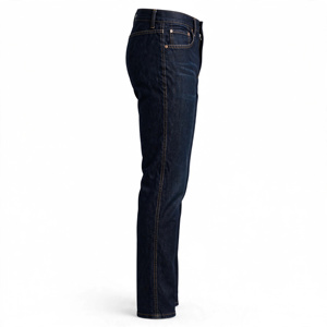 Men's Indigo Stonewashed Denim Pants Regular Fit Full Length Breathable Midweight Casual Summer <b>Jeans</b> - Product Image 4