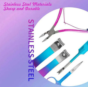 Kit de manucure et pédicure professionnel classique en acier inoxydable, ensemble de soins des ongles, coupe-ongles, outils pour cuticules, étui de voyage à ressort unique - Product Image 3