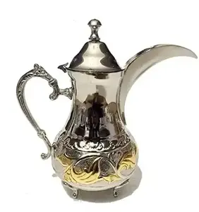 Elegante tetera árabe Dallah de metal, decoración para el hogar, adorno para la sala de estar y la mesa, cafetera Dallah para la mesa de boda. - Product Image 3