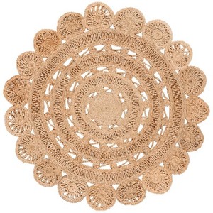 Tapis en jute tressé à prix avantageux pour salon et chambre à coucher, tapis ronds en jute faits à la main pour intérieur, fabriqués en Inde - Product Image 4