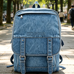 OEM Custom Women's Denim Business Casual Computer Bag Outdoor Travel Student Bag Multi-Functional Daily Use Bag - Product Image 3