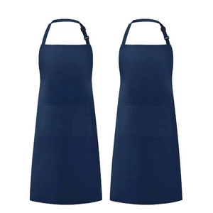 Delantal de Chef para Hombre, Premium, 65% Poliéster, 35% Algodón, 240 GSM, Delantal Ajustable con Tirantes, Color Azul Marino, Bordado Personalizado, Etiqueta Tejida - Product Image 1