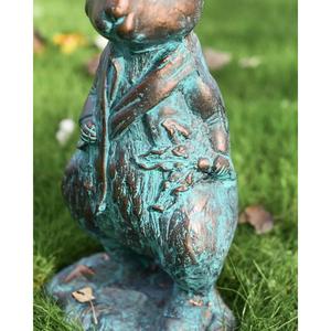 Statue de lapin femelle en bronze antique vert patiné pour les jardins, décoration de Pâques, sculpture de lapins anciens - Product Image 6