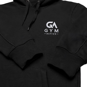 Sweat à capuche unisexe GYM Active pour homme, 340 GSM, léger, motif lettres, cordon de serrage, 100 % coton, noir, pour l'automne - Product Image 3