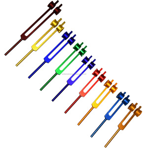 Colored Chakra Tuning Fork Set with Activator Balls Manual for Sound Therapy and Energy Balancing Surgical Room Use - Product Image 1