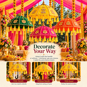 Traditional Indian Decorative Umbrella for Wedding Decor Festive <b>Decoration</b> <b>Mehndi</b> Haldi Ceremony Event Hanging Decor Home Decor - Product Image 4