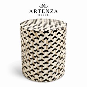 Organizador de Ropa Portátil Ecológico de Tres Niveles con Diseño Moderno a Rayas, Caja de Almacenamiento de Madera para Sala de Estar - Product Image 2