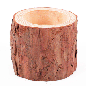Decor N Utility Premium Home Accessories Wooden Rustic <b>Tealight</b> Candle <b>Holder</b> Bark Textured Design Engraved Handmade Valentine's - Product Image 5