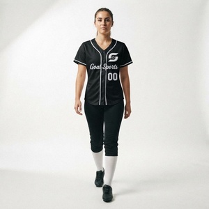 Maillot de baseball noir vierge grande taille à motif 3D imprimé par transfert thermique direct de haute qualité avec LOGO personnalisé pour l'été - Product Image 1