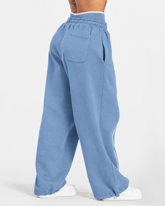 Personalized <b>Women's</b> Contrastline Full Zip Tracksuit Two Piece Casual Outfit Relaxed <b>Jacket</b> And Wide Leg Pants Matching Apparel - Product Image 6
