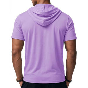 Sudadera con capucha de color sólido 100% algodón, con logo impreso personalizado de alta calidad, para hombre, para uso diario en verano, mezcla de algodón básica. - Product Image 2