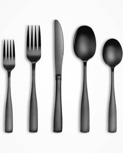 Colección completa de cubiertos de acero inoxidable que incluye tenedores, cuchillos y cucharas, ideal para uso en el hogar, cocina, restaurantes y hostelería. - Product Image 3