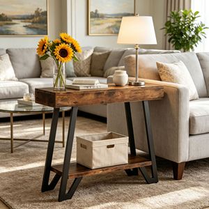 Consolle in Stile Industriale con Piedini Regolabili, Design Moderno e Lussuoso, Lunga, per Ingresso, Magazzino, Casa e Soggiorno d'Hotel - Product Image 1