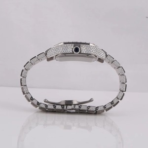 Reloj de Lujo con Correa de Goma y Diamantes Moissanite VVS1, Estilo HipHop, Fabricante Indio, Venta al Por Mayor de Fábrica - Product Image 2