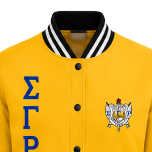 Chaqueta de satén con cremallera Sigma Gamma Rho para mujer, estilo bomber con dobladillo acanalado, ropa de hermandad griega, ropa casual urbana, venta al por mayor personalizada - Product Image 3