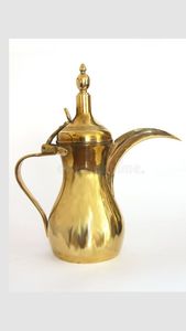 Middle Eastern Brass Coffee Pot With Long Spout For <b>Tea</b> Drinking Durable Metal Design - Product Image 1