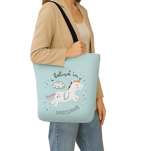 Bolsa de compras ecológica de lona de algodón 100% Extra grande personalizada, bolso de hombro con asa automática impreso, carta de precio competitivo - Product Image 4