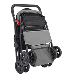 Poussette pliable pour chien imperméable à quatre roues avec housse en nylon et poignée réversible - Product Image 2