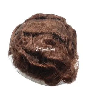 남자의 전체 피부 Toupee 남자 모세관 보철 머리 단위 시스템 머리 조각 가발 방글라데시에서 수출 남자의 가발 머리