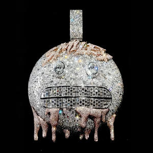 Collar con Colgante de Moissanita Personalizado, Cadena de Diamantes, Plata de Ley 925, Estilo Punk, para Uso Diario - Product Image 2