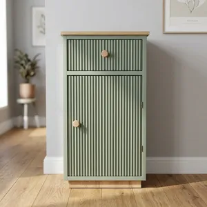 Meuble de salle de bain scandinave moderne en MDF et marbre avec tiroir et porte de rangement, design autoportant écologique pour usage domestique - Product Image 3