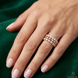 Anillo de Eternidad con Diamantes Cultivados en Laboratorio Certificados por IGI para Mujer |   Anillo de Boda Apilable de Oro Sólido de 9K, 10K, 14K y 18K | - Product Image 5
