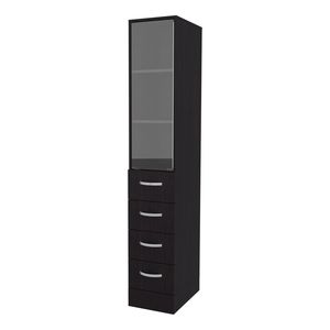 Mueble de Baño Pion Wengue con Puerta de Vidrio y Cajones, Elegantes Estantes para Baño - Product Image 4