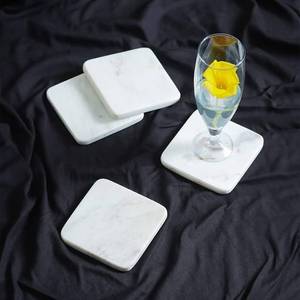 Top Choice Modern Luxury Marble Stone <b>Coaster</b> Durable Eco-Friendly Drink Mat for Home Kitchen Office <b>Table</b> Counter Protection - Product Image 1