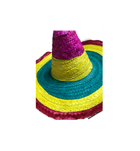 Chapeau de paille mexicain multicolore à rayures avec pompons - Style décontracté pour les fêtes d'été, les activités de plein air, les voyages et les occasions professionnelles - Product Image 6