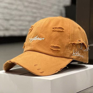 Gorra de Béisbol Unisex Desgastada, Estilo Vintage, de Algodón Lavado, con Anillos Metálicos y Letras Bordadas, Estilo Punk Urbano - Product Image 6