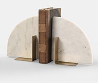 Porte-livres en marbre faits à la main, support décoratif en pierre, porte-livres géométriques modernes pour la maison, le bureau, la bibliothèque, la table, ensemble de décoration d'étagère