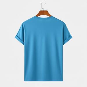 Camiseta Básica de Algodón Azul Premium 2026 para Hombre, Cuello Redondo, Manga Corta, Informal, de Alta Calidad para Verano - Product Image 2