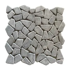 Moderne Chinese Stijl Grijze Kiezelstenen Mozaïektegels 30X30Mm Grootte Voor Binnenmuur In Appartementen Model Hastone Mozaïeken