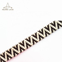 Rubans tissés personnalisés en coton jacquard chevron ondulé de 4 cm pour sangles et chaussures