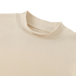 Camiseta Básica Premium de Algodón con Cuello Alto y Manga Larga para Hombre, Lavado Ácido, Lisa, con Logotipo Personalizado, Proveedor al por Mayor - Product Image 3