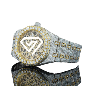 Reloj de Moissanita de Edición Limitada Antiguo de 41 mm – Reloj de Lujo Vintage con Incrustaciones de Diamantes para Hombre - Product Image 4