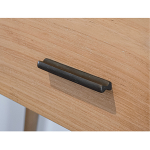 Mesa Consola Aria de Madera de Teca Sólida con Acabado Natural y Cajón con Tirador Metálico para Entrada - Product Image 5