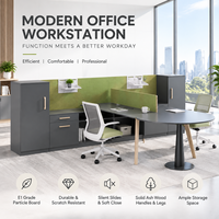 Ensemble de bureau de direction de style européen, bureau en bois de luxe avec table de réunion ronde pour espace de travail